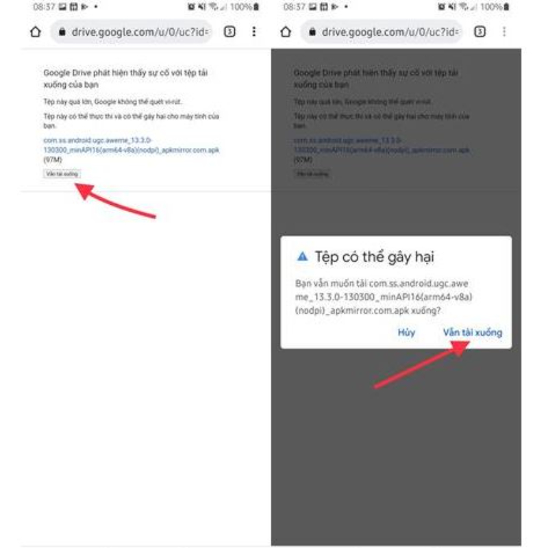 Tải Douyin APK dễ dàng, nhanh chóng chỉ trong tích tắc 3 Chọn tiếp tục tải xuống để tải ứng dụng