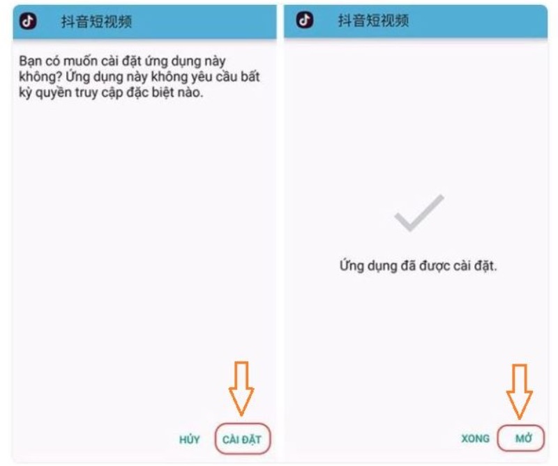 Tải Douyin APK dễ dàng, nhanh chóng chỉ trong tích tắc 9 Chọn cài đặt và mở 1 lần nữa để truy cập ứng dụng TikTok vừa tải