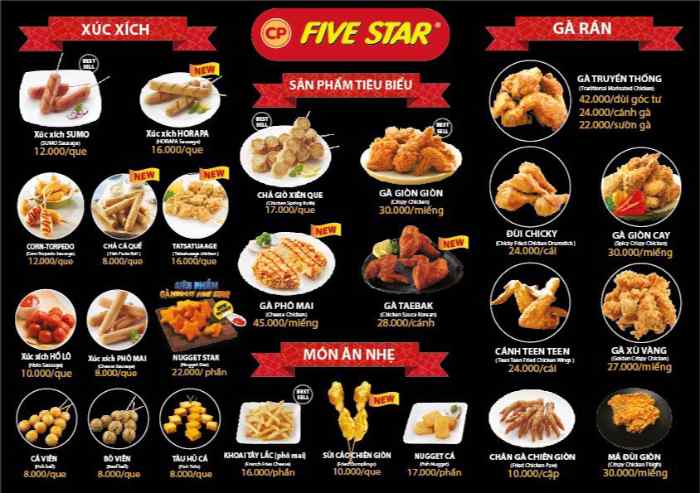 Top 4 quán gà rán ở Hạ Long ngon chất lượng 1 Gà Rán CP Five Star