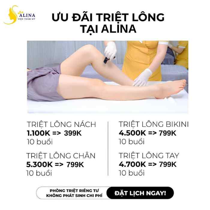 5 Spa triệt lông ở Hạ Long trọn đời, giá tốt 5 Viện thẩm mỹ ALINA